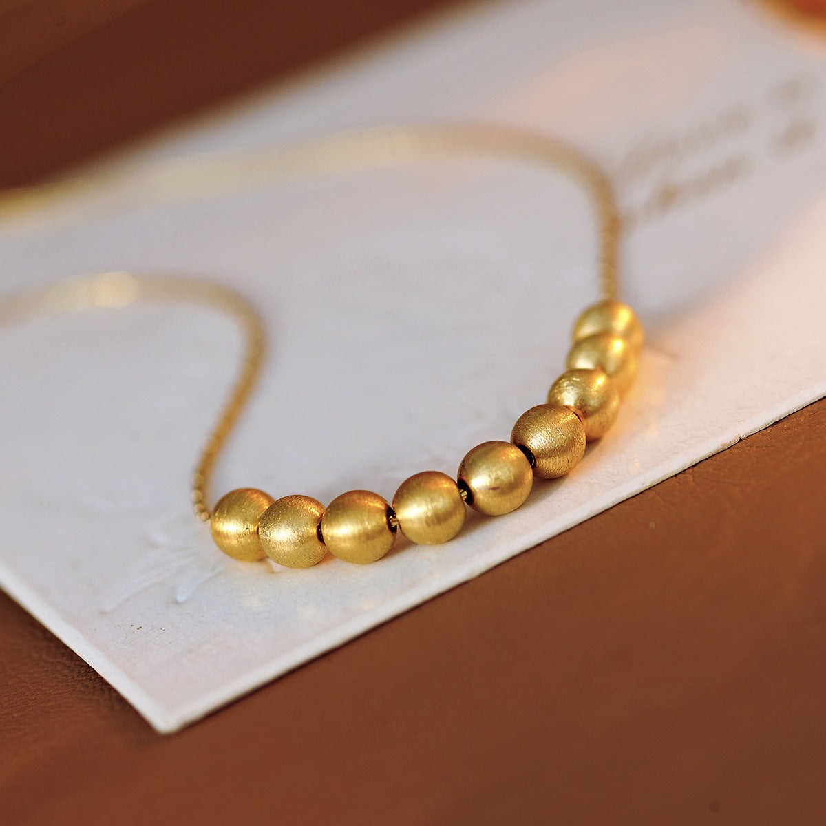 Fortune Bead Necklace for Women Simple Elegant Versatile Light Luxury Bead Collarbone Chain Niche High-end Neck Chain