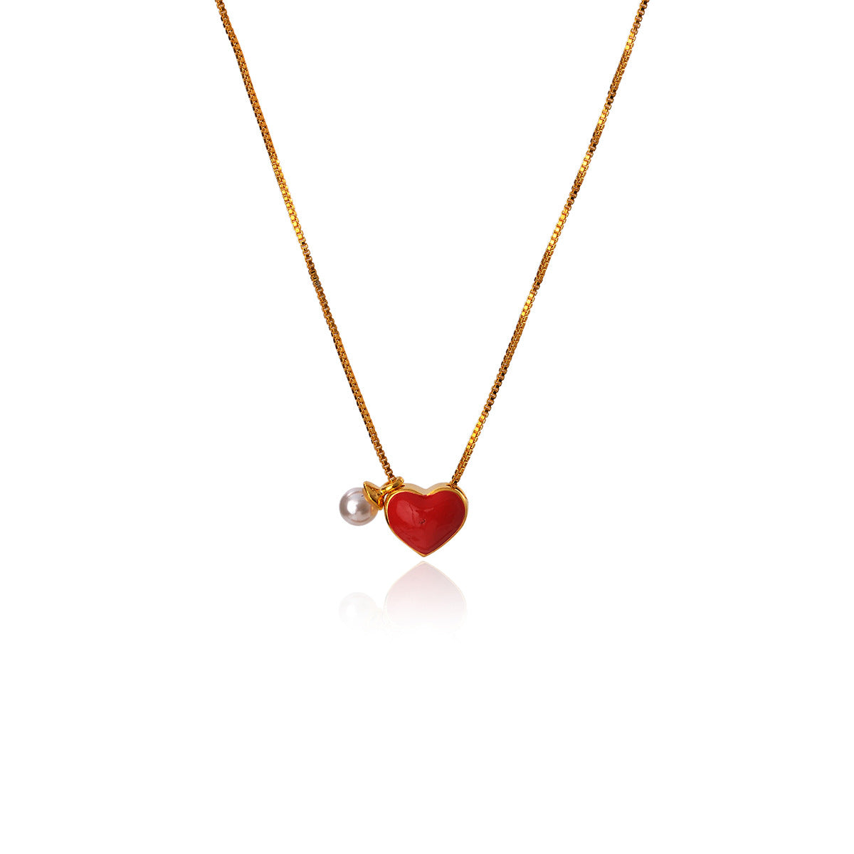 Real Gold Plated Heart Necklace Light Luxury Niche Heart Necklace One Chain Double Wear High-end Design Sense