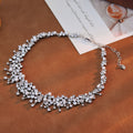 New Sparkling Nebula Pearl Necklace for Women, European and American Luxury Minimalist Style, Full Zircon Bowknot Choker