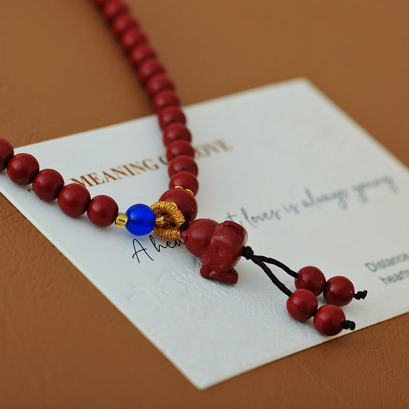 New Chinese Style Lucky Cat Cinnabar Bracelet for Women, Multi-layer Long Bracelet, New High-end Luxury Friendship Jewelry