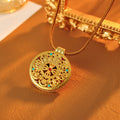 Traditional Hollow Filigree Enamel Eight Treasures Compass Pendant Braided Necklace for Women New Chinese Style High-end Feel