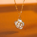 Japanese and Korean Camellia Necklace Exquisite Flower Pendant Light Luxury Fashion Neck Chain High-end Clavicle Chain for Women