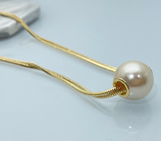 Light Luxury Pearl Pendant Necklace for Women 2025 New Double Layer French Niche Design Collarbone Chain High-end Neck Chain