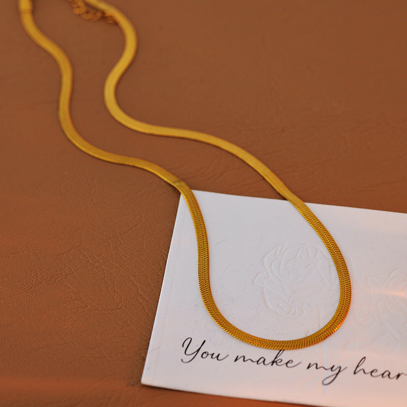 Italian Hot-Selling Minimalist Necklace for Women, Unique Design Blade Chain Clavicle Necklace, High-Quality Women's Necklace