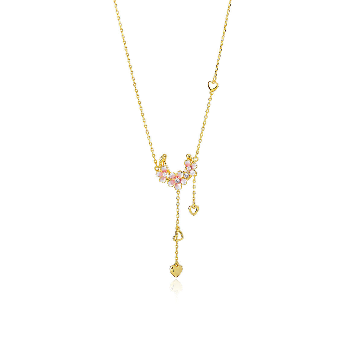 Flower Tassel Earrings Necklace High-End Fashion Versatile Necklace Niche Romantic Collarbone Chain