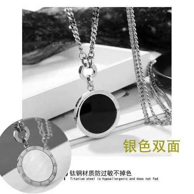 Vintage B Letter High-End Sweater Chain 2025 New Trend Long Round Pendant Autumn Winter Hip-Hop Accessories
