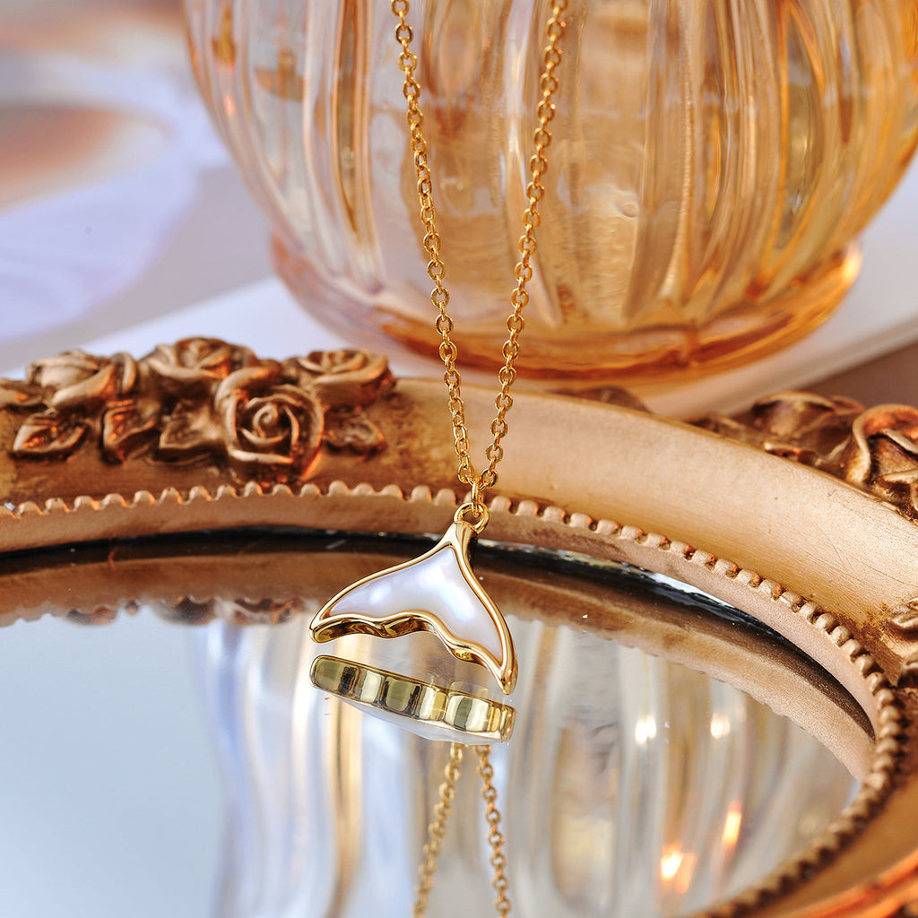 European and American Cross-Border Fish Born with You Shell Necklace for Women Versatile Elegant Hot-Selling Collarbone Chain Qixi Gift for Girlfriend