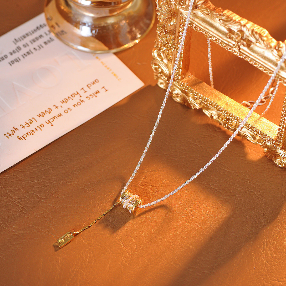 Versatile Fashion Fashion Mesh Necklace Zircon Small Waist Necklace Niche Design Sense Internet Celebrity Collarbone Chain