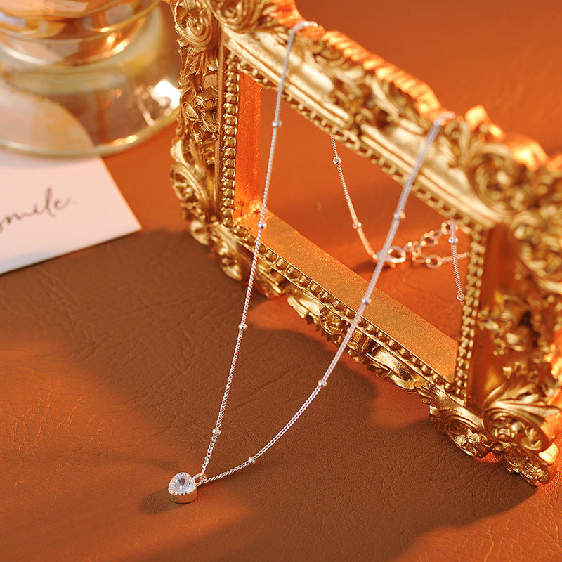 New Year's New Love Zircon Necklace Women's High-Quality Elegant Temperament Clavicle Chain Factory One Piece