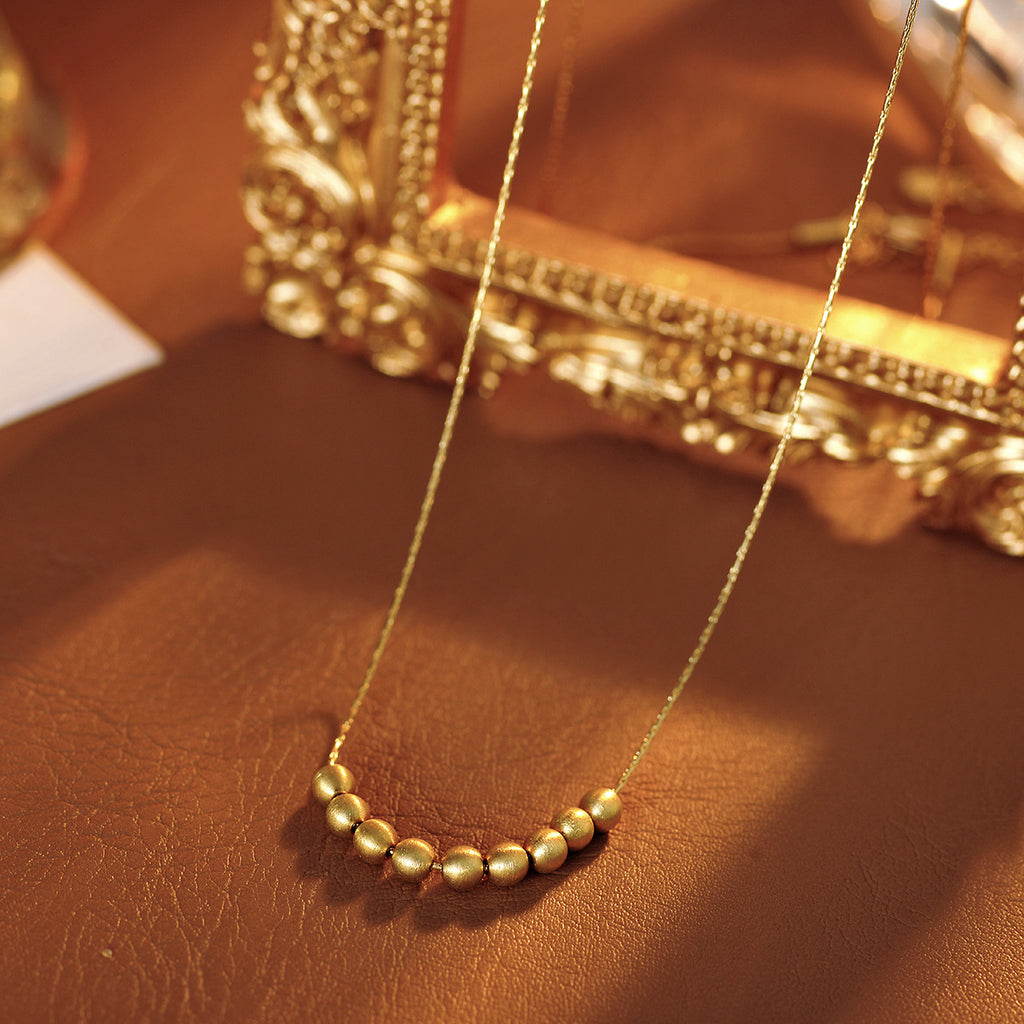 Fortune Bead Necklace for Women Simple Elegant Versatile Light Luxury Bead Collarbone Chain Niche High-end Neck Chain