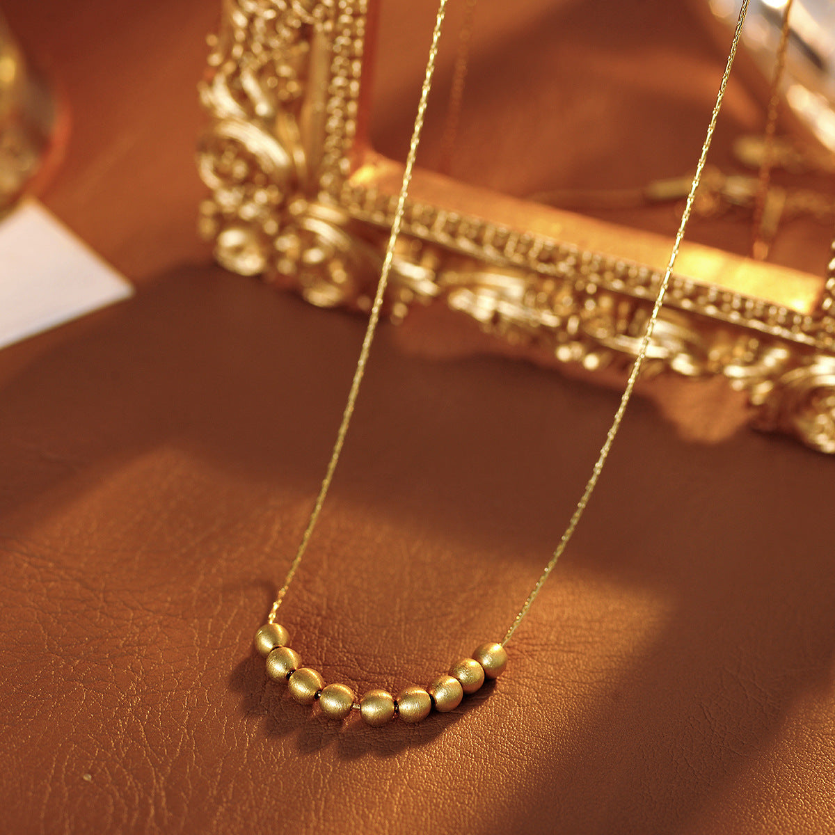 Fortune Bead Necklace for Women Simple Elegant Versatile Light Luxury Bead Collarbone Chain Niche High-end Neck Chain