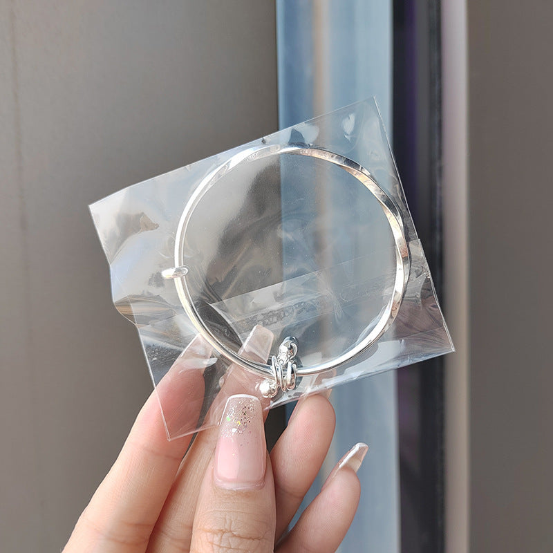 Japanese and Korean Adjustable Wave Pattern Bell Bracelet for Women, Niche Simple Versatile Solid Braided Hand Jewelry, Light Luxury