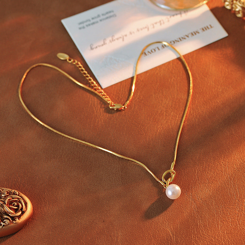 New Quality Single Pearl Knot Necklace for Women, Popular Elegant Sweater Chain, Versatile Neck Chain, Simple and Fashionable