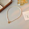 Ni Ni Same Style Australian White Shijia Pearl Necklace for Women Versatile High-end Niche Collarbone Chain Neck Chain Jewelry