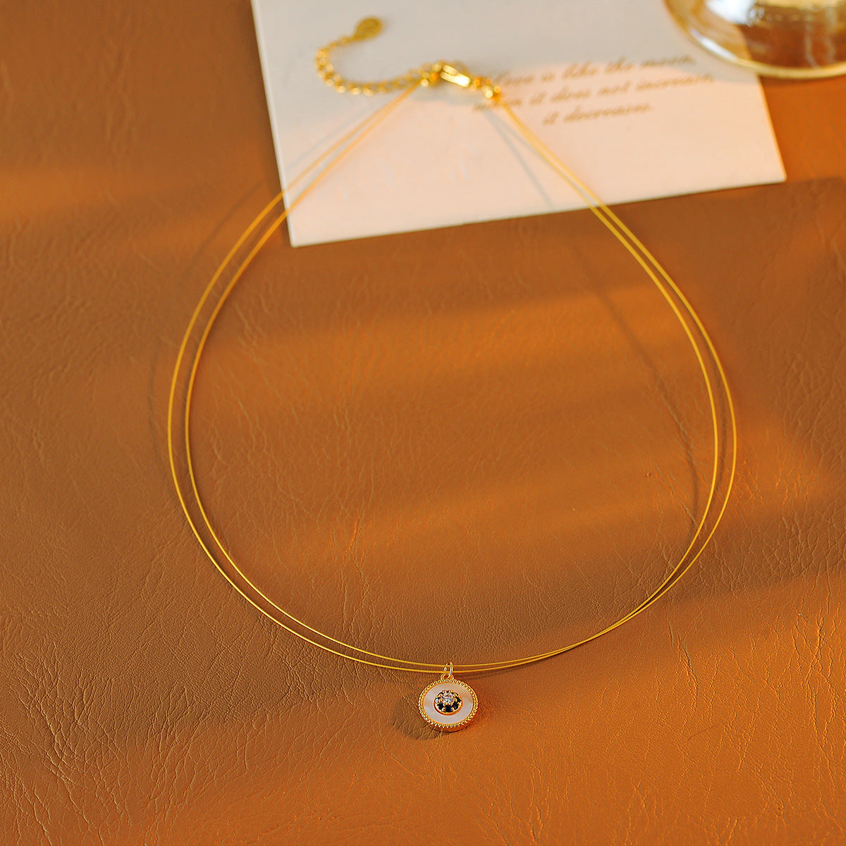 Eight-Pointed Star High-End Natural Mother-of-Pearl Fishing Line Necklace European and American Light Luxury Style Adjustable Pull Jewelry for Women