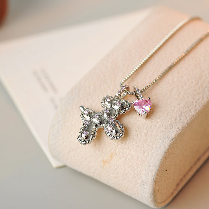 Girlish Cute Balloon Dog Necklace Niche Design High-end Simple Fashion Collarbone Chain Sweet Temperament Style