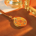 Wei Xue Same Style Enamel Ancient Filigree Ruyi Eight Treasures Compass Pendant Braided Rope Exquisite Niche Necklace for Women