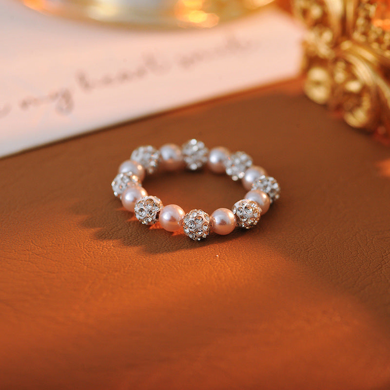 Fashionable Design Sense Girl Pearl Bracelet Female Niche Temperament Exquisite Sparkling Bracelet Necklace Jewelry Set Planet