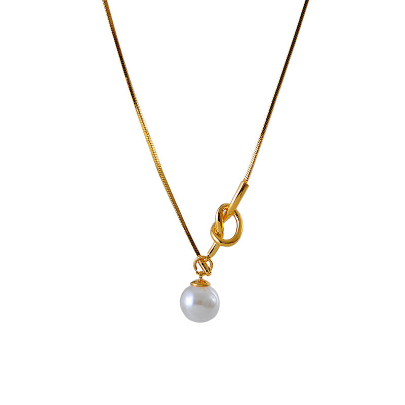 New Quality Single Pearl Knot Necklace for Women, Popular Elegant Sweater Chain, Versatile Neck Chain, Simple and Fashionable