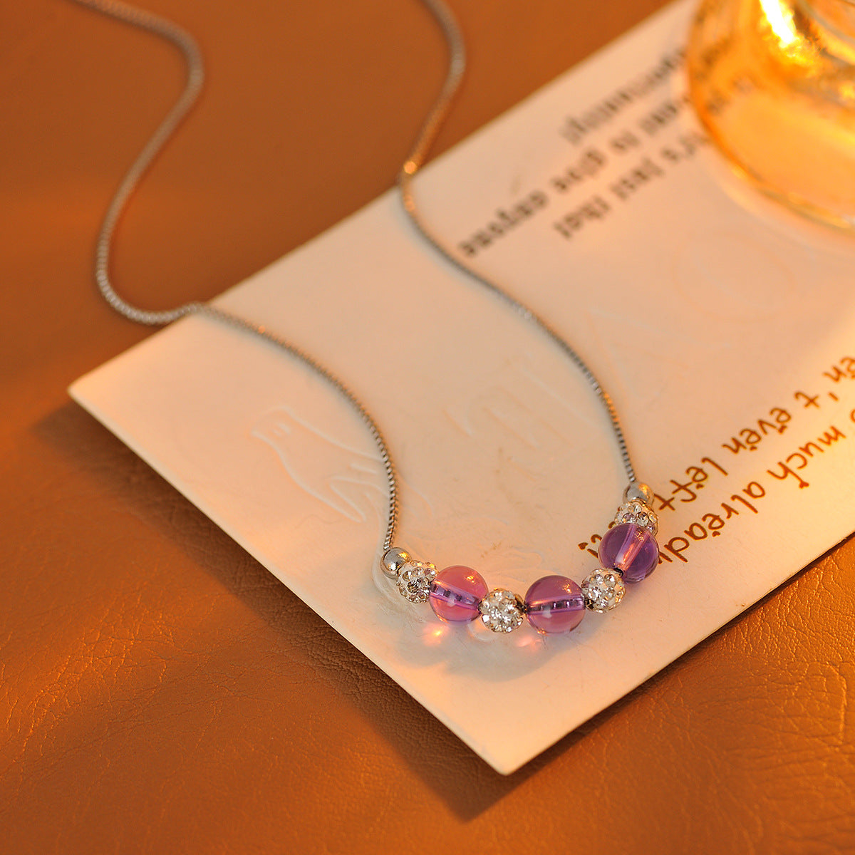 New Hot-Selling Pearl Beaded Cat Eye Pendant Necklace Light Luxury Niche Collarbone Chain High-End Accessories