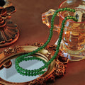 Chinese Ethnic Style Ice Transparent Green Agate Chalcedony Real Stone Beaded Simple Personality Short Necklace Clavicle Chain A10194