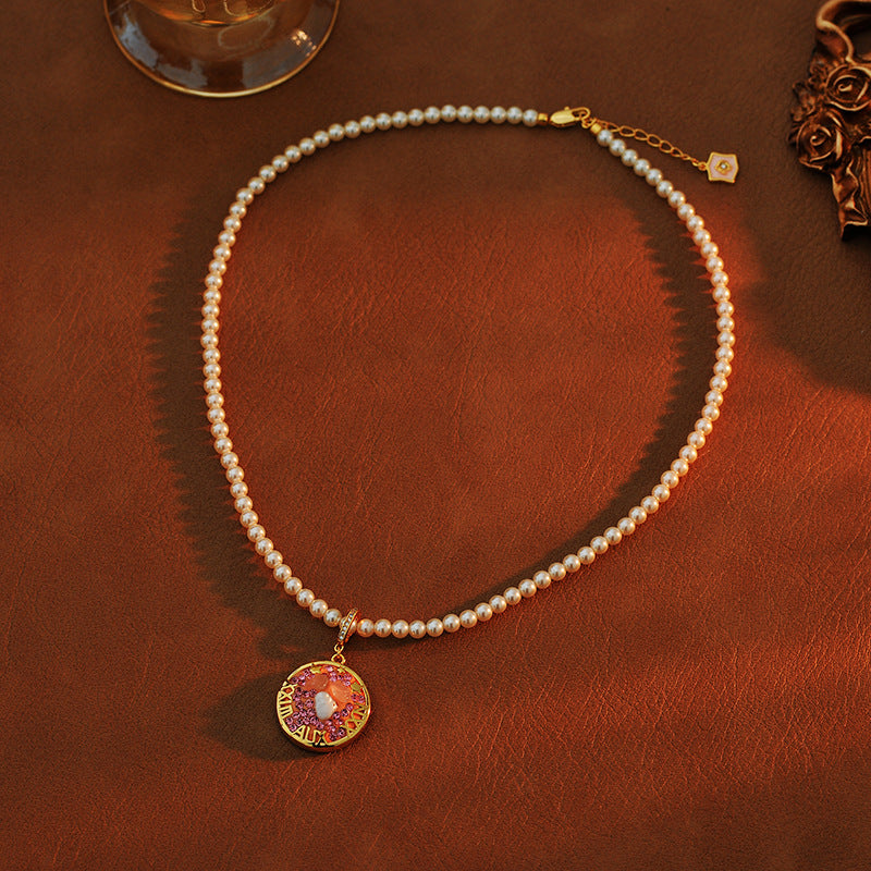 24 Years Natural Baroque Necklace Micro Inlay High-end Leo Temperament Versatile Pearl Necklace