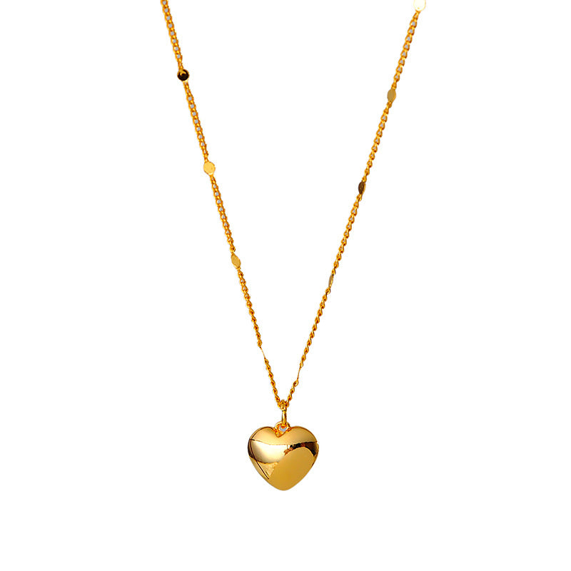 Minimalist Small Heart Necklace for Women 2025 New Hot-Selling Light Luxury Niche Design Ins Style Cold Wind Collarbone Chain