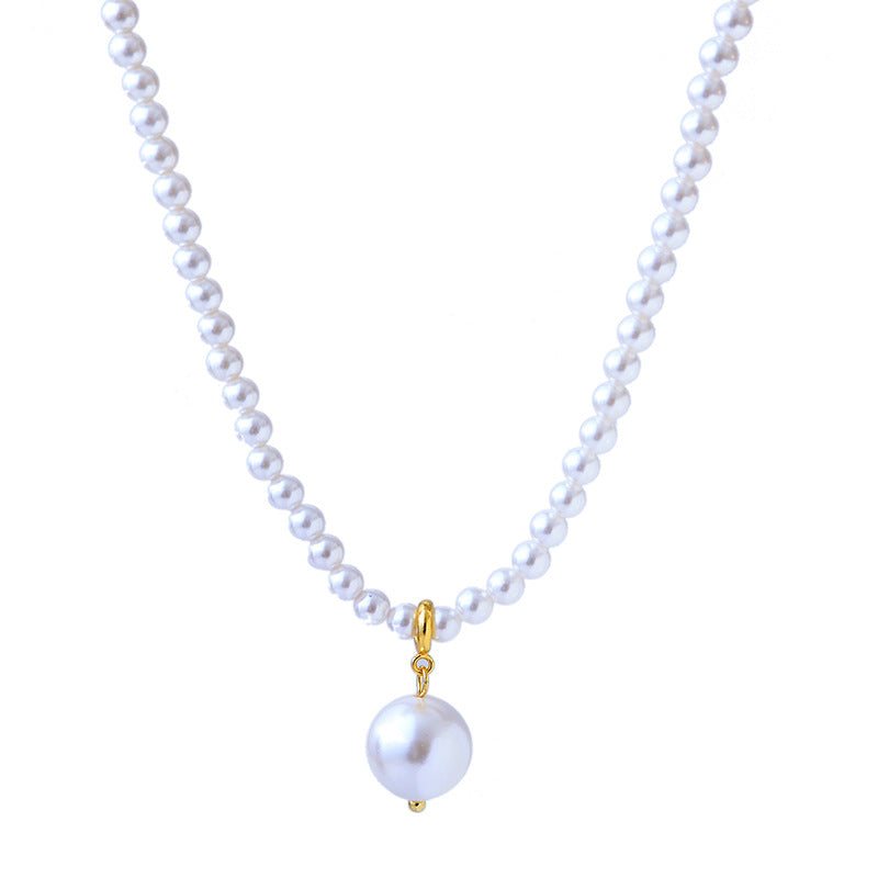 Natural Pearl Necklace for Women Simple Fashionable Vintage Collarbone Chain Versatile