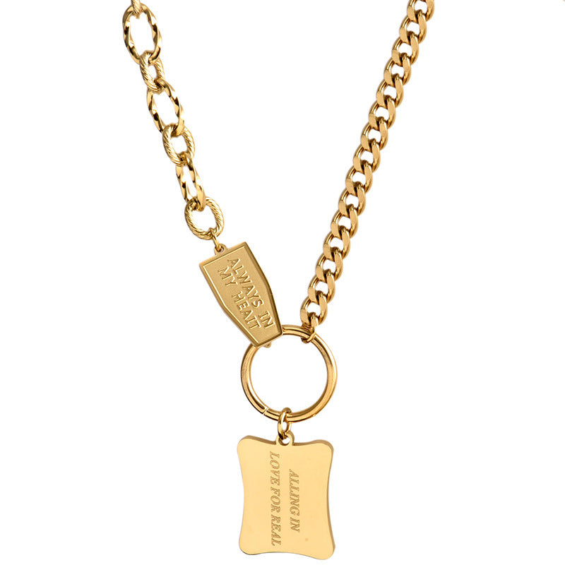 Titanium Steel New Hip-Hop Sweater Chain for Women Trendy Unisex Street Dance European and American Couple Niche Design Ins Necklace Trend