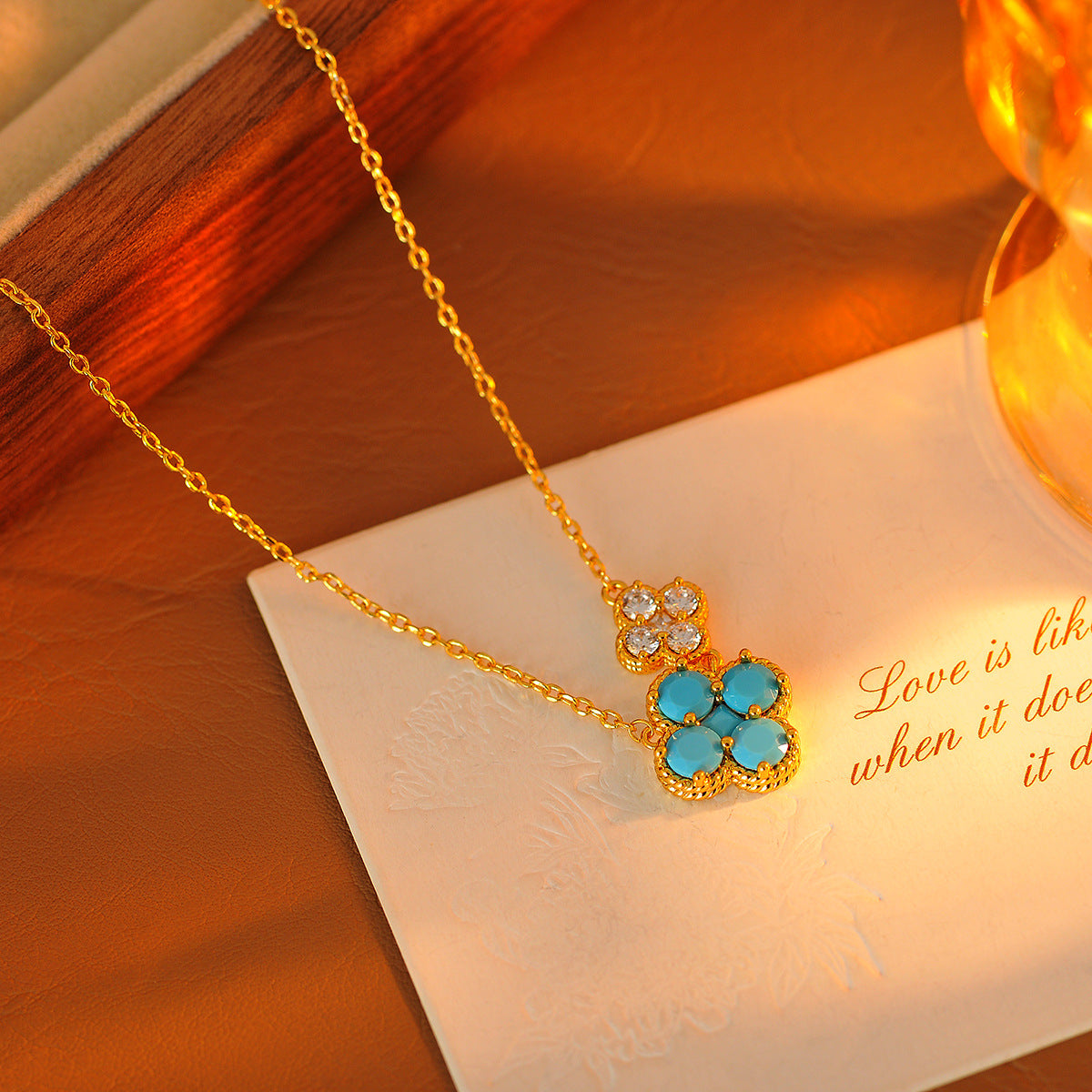 New Chinese Style Ultra Shiny Exquisite Flower Pendant Necklace Fashionable Elegant High-end Beautiful Collarbone Chain