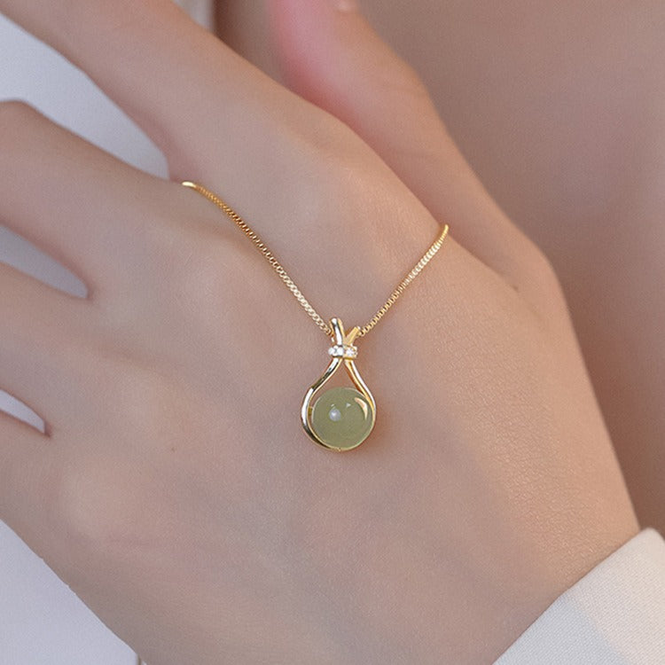 Original Design 18K Gold Plated Lucky Bag Titanium Steel Non-Fading Necklace Light Luxury Pendant Women's Collarbone Chain Valentine's Day Gift