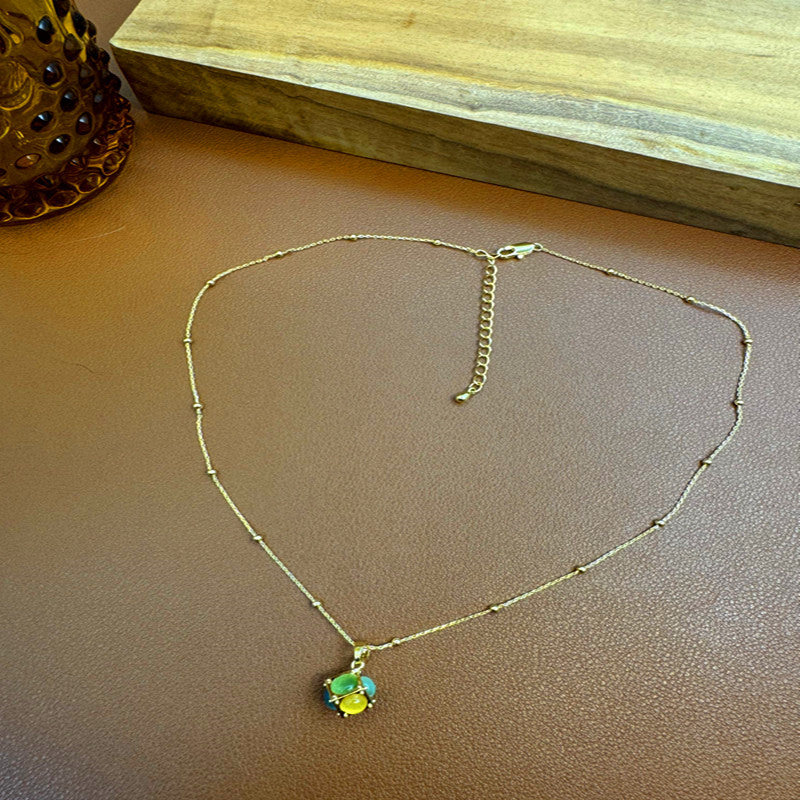 2025 New Niche Design Dopamine Colorful Cube Necklace High-End Elegant Ear Thread