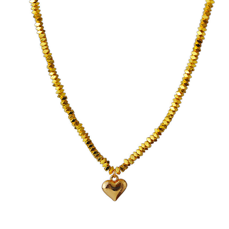 Little Red Book Same Style Broken Silver Heart Necklace Niche Design Fashion Trendy Elegant High-end Feel A10192