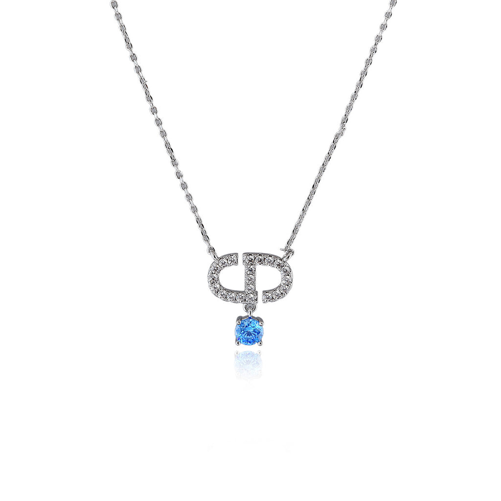 New Hot-Selling CD Letter Inlaid Diamond Gold Necklace Light Luxury Ins High-End Sense Elegant Collarbone Chain