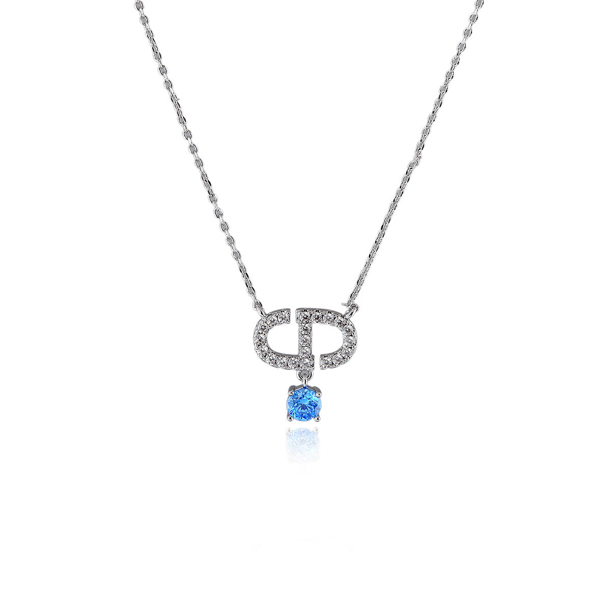 New Hot-Selling CD Letter Inlaid Diamond Gold Necklace Light Luxury Ins High-End Sense Elegant Collarbone Chain