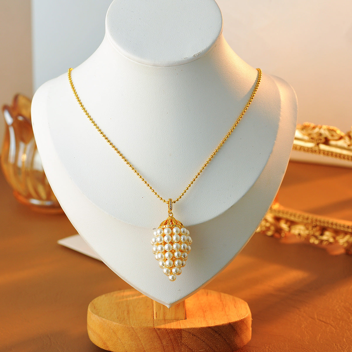 Pearl Popcorn Chain Necklace for Women, Light Luxury, High-End French Style, New Trendy Necklace