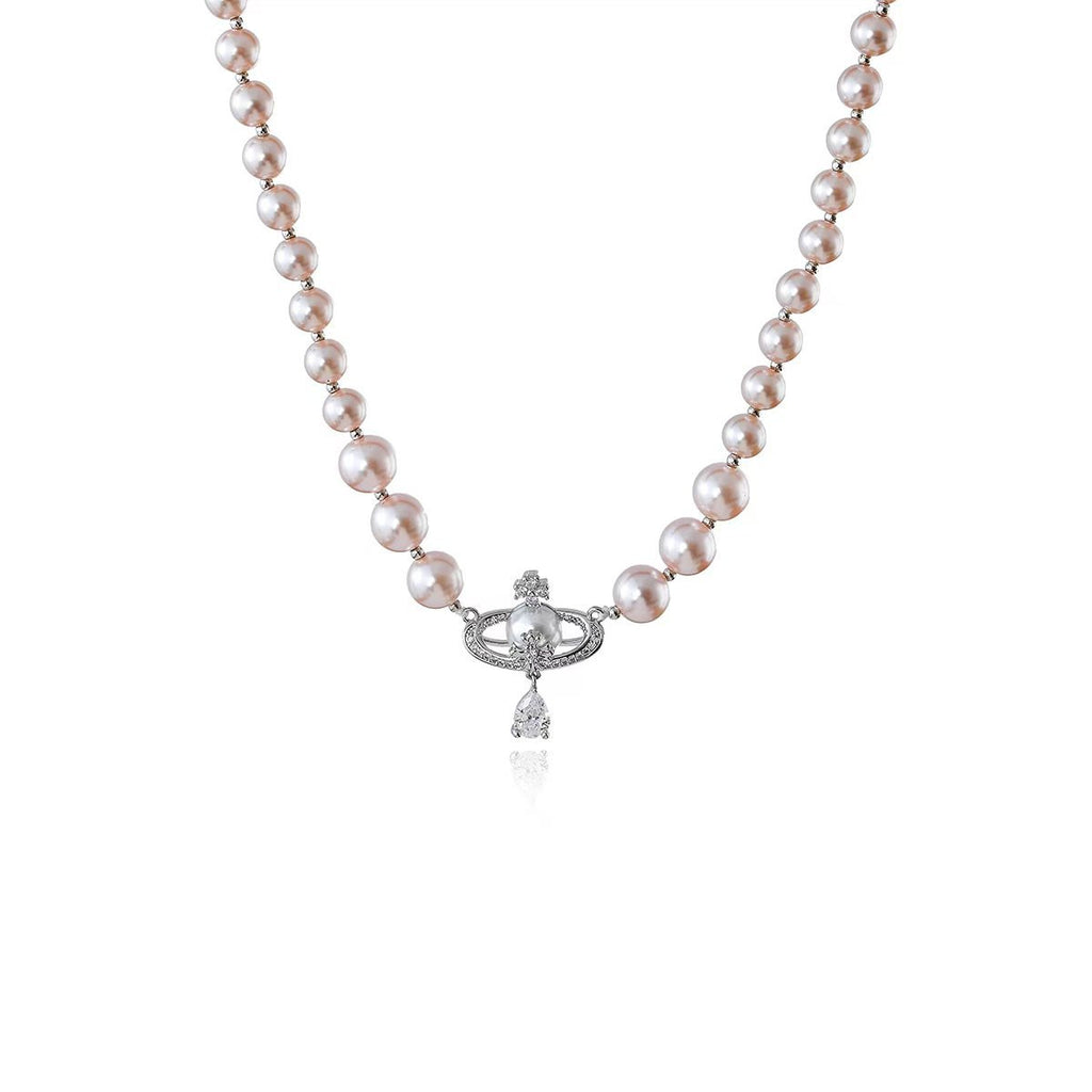 High-end Saturn Pearl Earrings for Women New Hot-selling Light Luxury Elegant Earrings Unique Niche Necklace