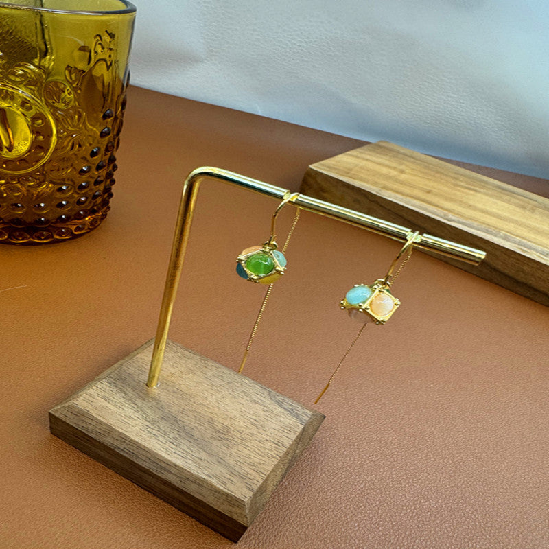 2025 New Niche Design Dopamine Colorful Cube Necklace High-End Elegant Ear Thread