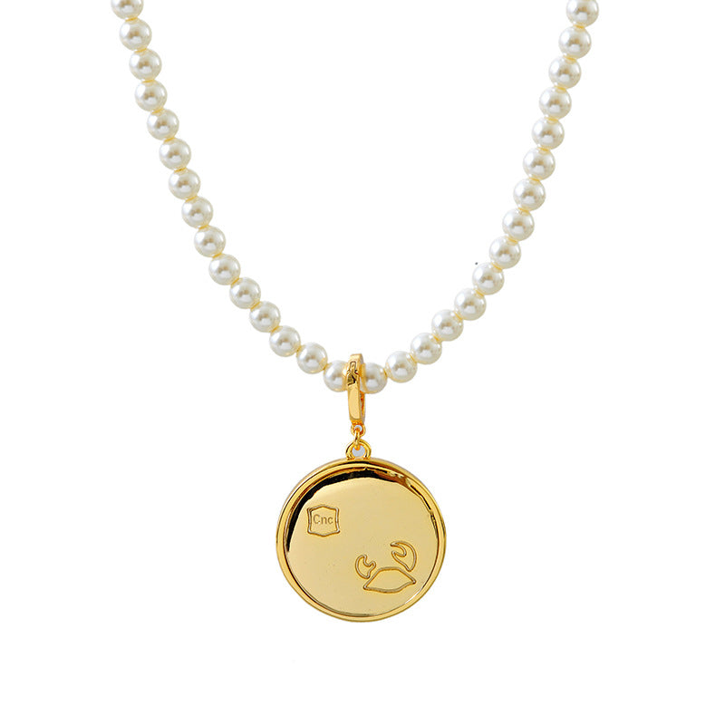 24 Years Natural Baroque Necklace Micro Inlay High-end Cancer Zodiac Temperament Versatile Pearl Necklace