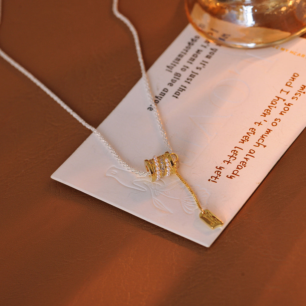 Versatile Fashion Fashion Mesh Necklace Zircon Small Waist Necklace Niche Design Sense Internet Celebrity Collarbone Chain