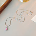 New Water Drop Shape Luxurious Elegant Cluster Zirconia Sparkling Colorful Zircon Pendant for Women Fashionable Exquisite Collarbone Chain Necklace
