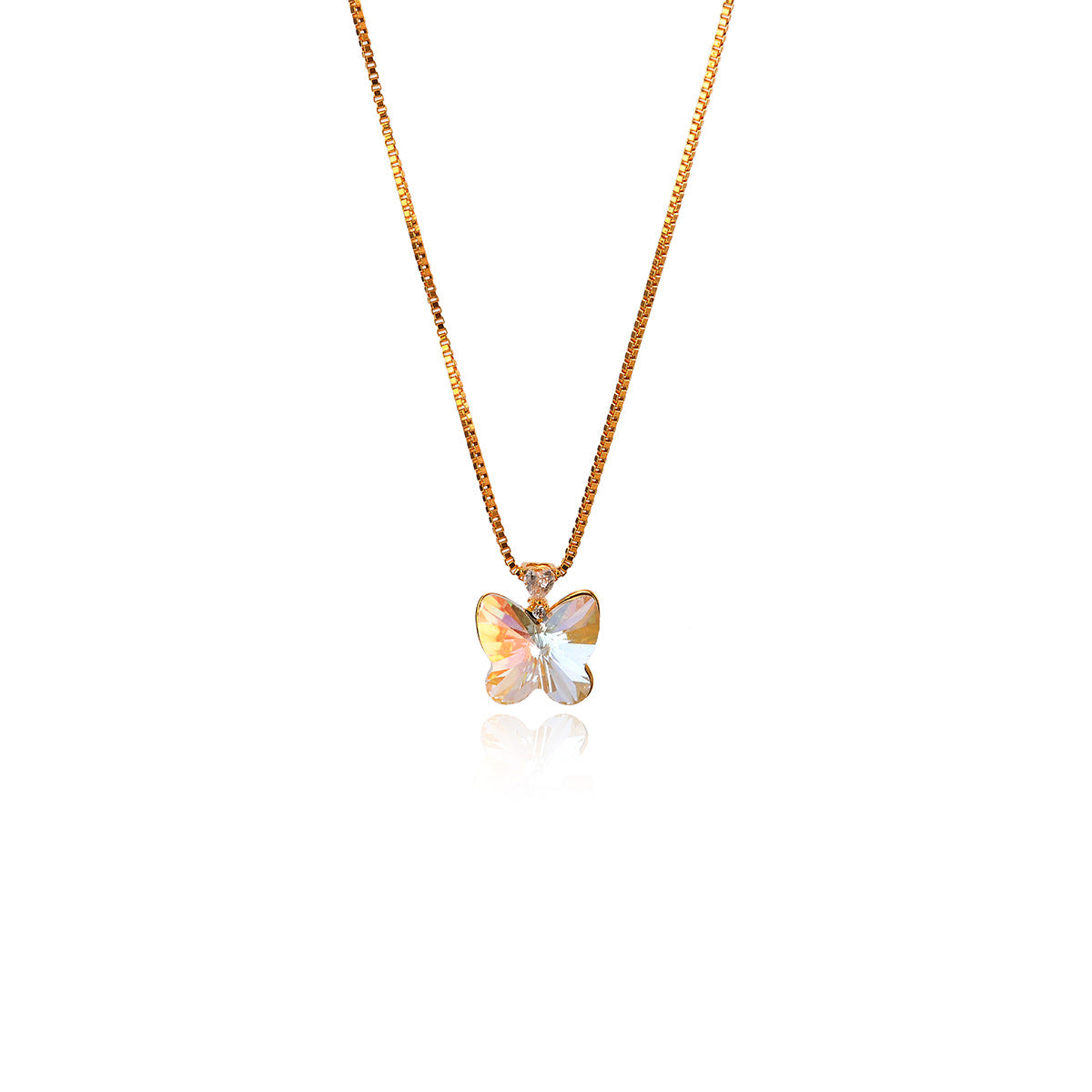 Butterfly Necklace French Fairy Butterfly Necklace Exquisite Cute Sweet Simple Fashion Collarbone Chain