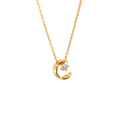 Chanel Style Ice Moon Necklace for Women with Inlaid Diamonds, Diamond Pattern Crescent Moon Collarbone Chain, Diamond-shaped Pendant Set Chain
