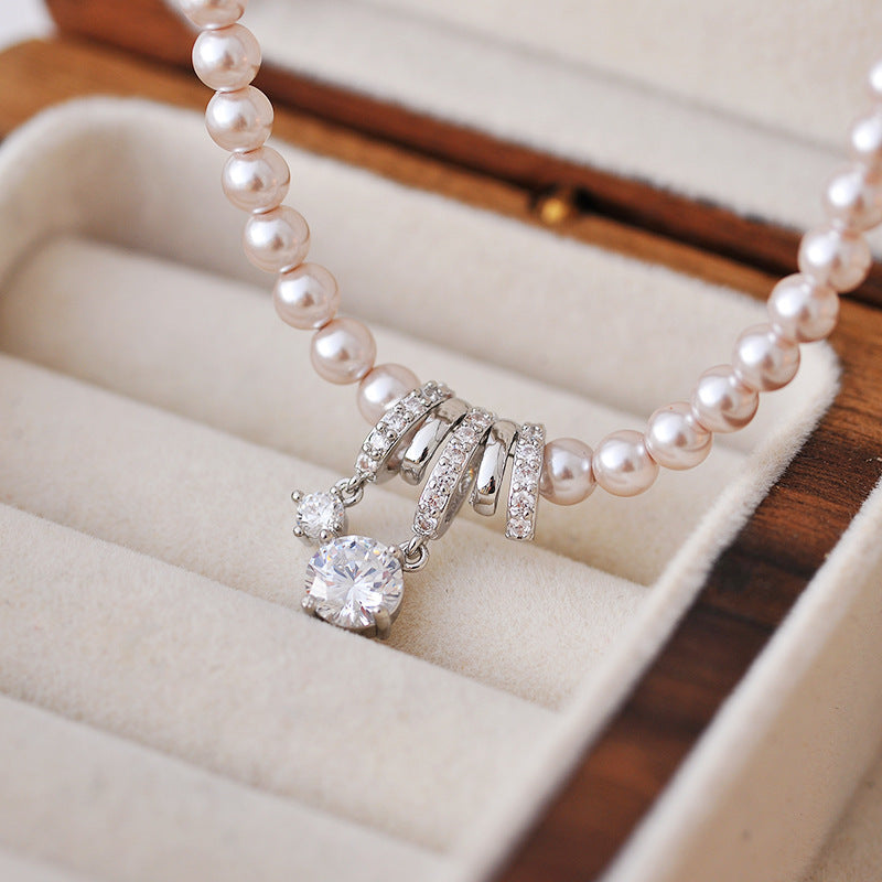 New Hot-Selling Pearl Zircon Necklace Light Luxury Niche Exquisite Choker Accessory High-End Clavicle Chain