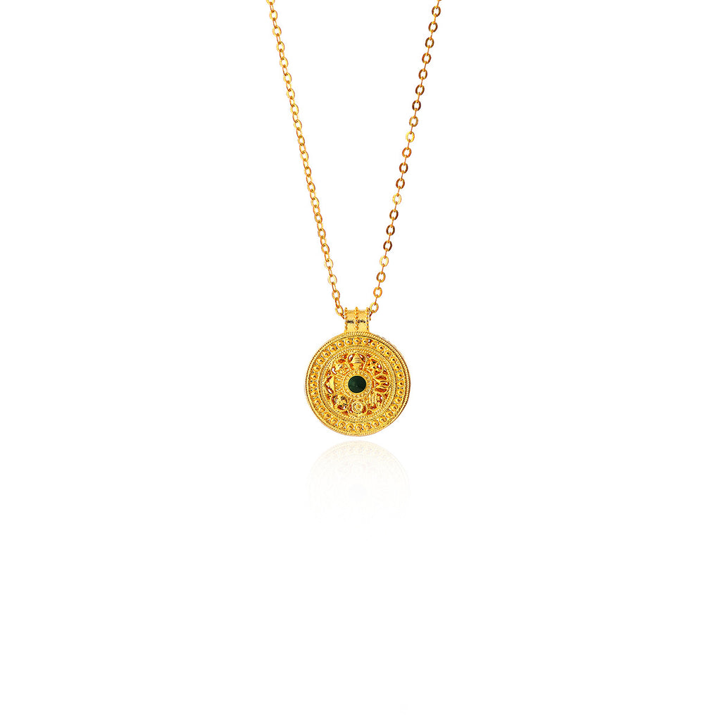 New Chinese Style Retro Eight Treasures Compass Lotus Necklace for Women, Popular Light Luxury Versatile High-End Collarbone Chain