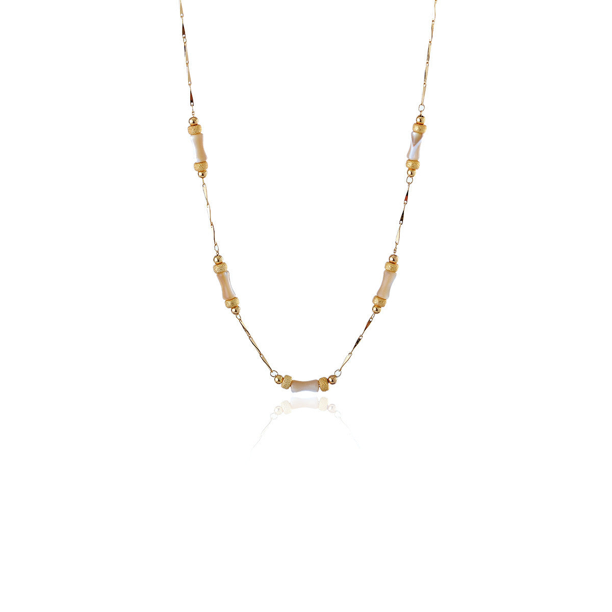 Vintage Layered Natural Stone Necklace Light Luxury Niche Collarbone Chain Elegant High-end Bracelet Women's Jewelry