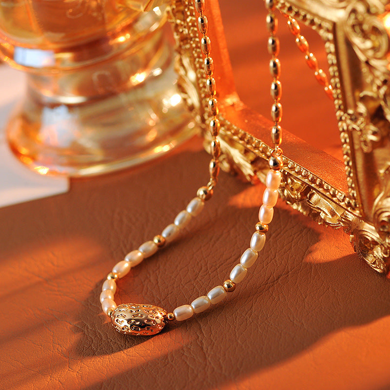 TikTok Hot-Selling High-End Simple Pea Necklace Elegant Versatile Pendant Bead Necklace Jewelry