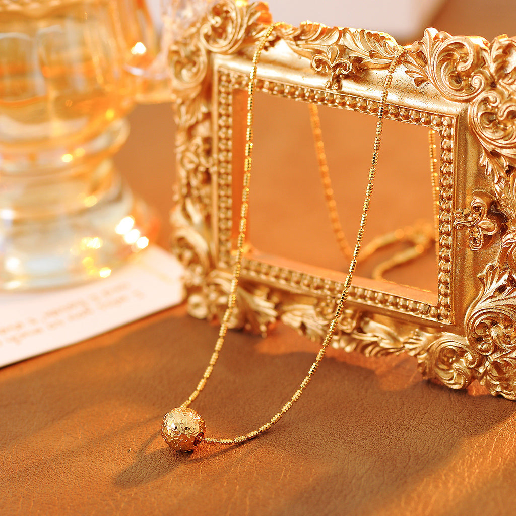 Transshipment Bead Pendant Necklace New Design Sense Rolling Bead Elegant Simple Niche Fashion Jewelry