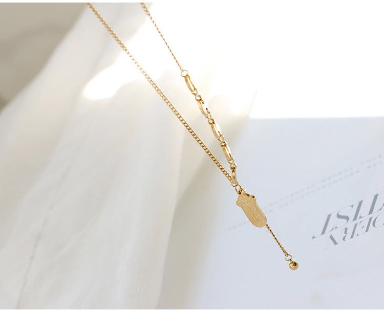 Light Luxury Niche Blind Box Lucky Sign Necklace 2025 New Women's Fortune Brand Collarbone Chain Birthday Gift