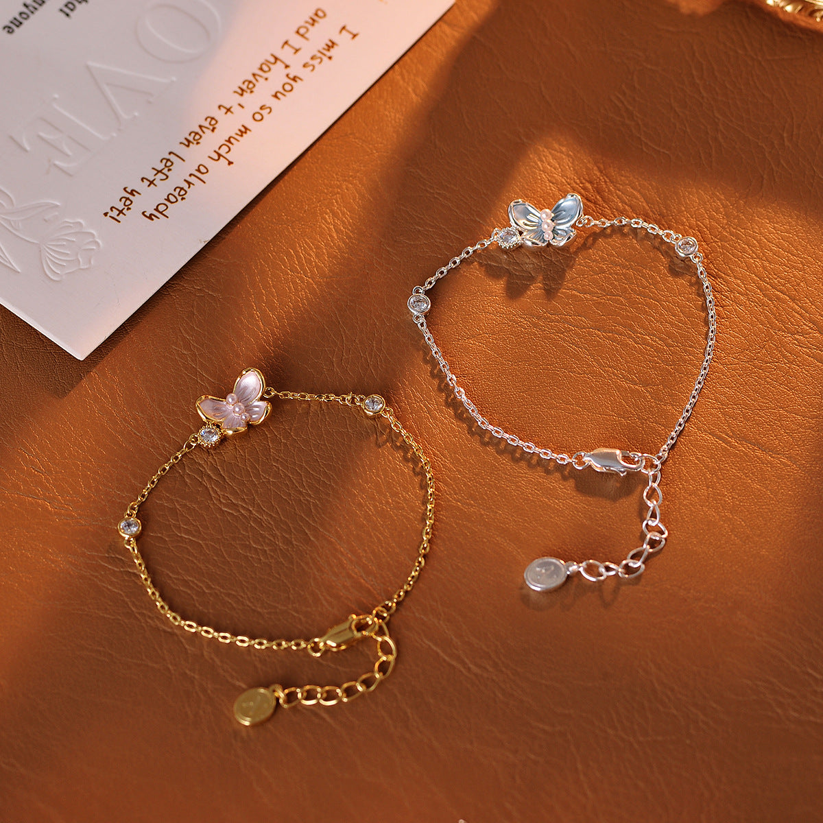 Real Gold Plated Flower Necklace Earrings Bracelet Jasmine Flower High-end Light Luxury Niche Necklace Jewelry